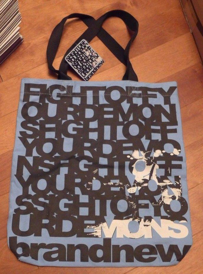 Brand New Fight Off Your Demons Light Blue Tote Bag