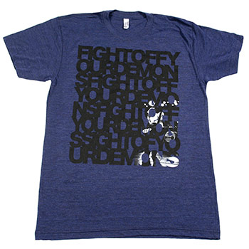 Brand New Fight Off Your Demons T-Shirt in Indigo. Brand: American Apparel