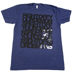 Brand New Fight Off Your Demons T-Shirt in Indigo. Brand: American Apparel