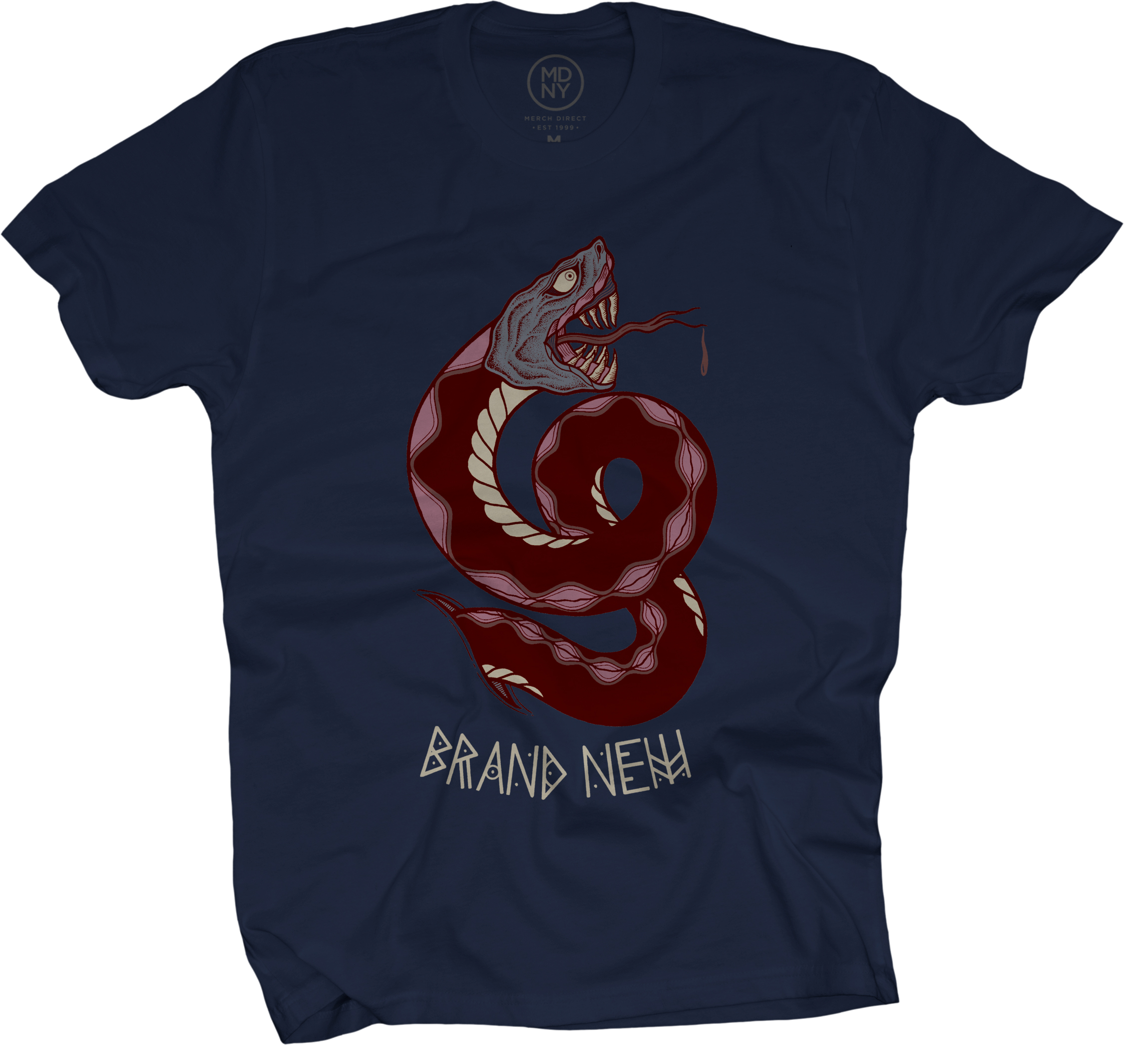 Brand New Bone Thrower  Navy Snake T-Shirt