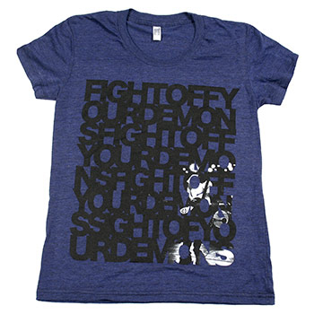 Brand New Fight Off Your Demons Women's T-Shirt in Indigo. Brand: American Apparel