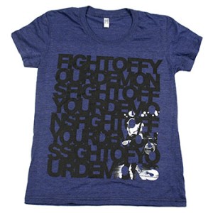 Brand New Fight Off Your Demons Women's T-Shirt in Indigo. Brand: American Apparel