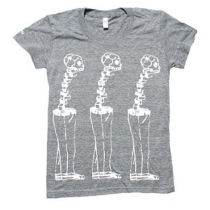 Brand New Women's Triple Skeleton on American Apparel Tri Blend Athletic Heather Slim Fit T-Shirt