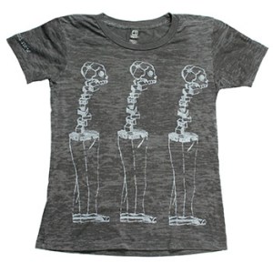 Brand New Women's Triple Skeleton Black Burnout T-Shirt