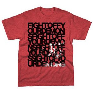 Brand New Fight Off Your Demons T-Shirt in Red. Brand: American Apparel