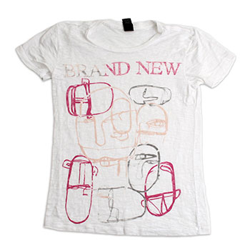 Brand New I Am Faces White Burnout Slim Fit T-Shirt