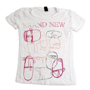 Brand New I Am Faces White Burnout Slim Fit T-Shirt