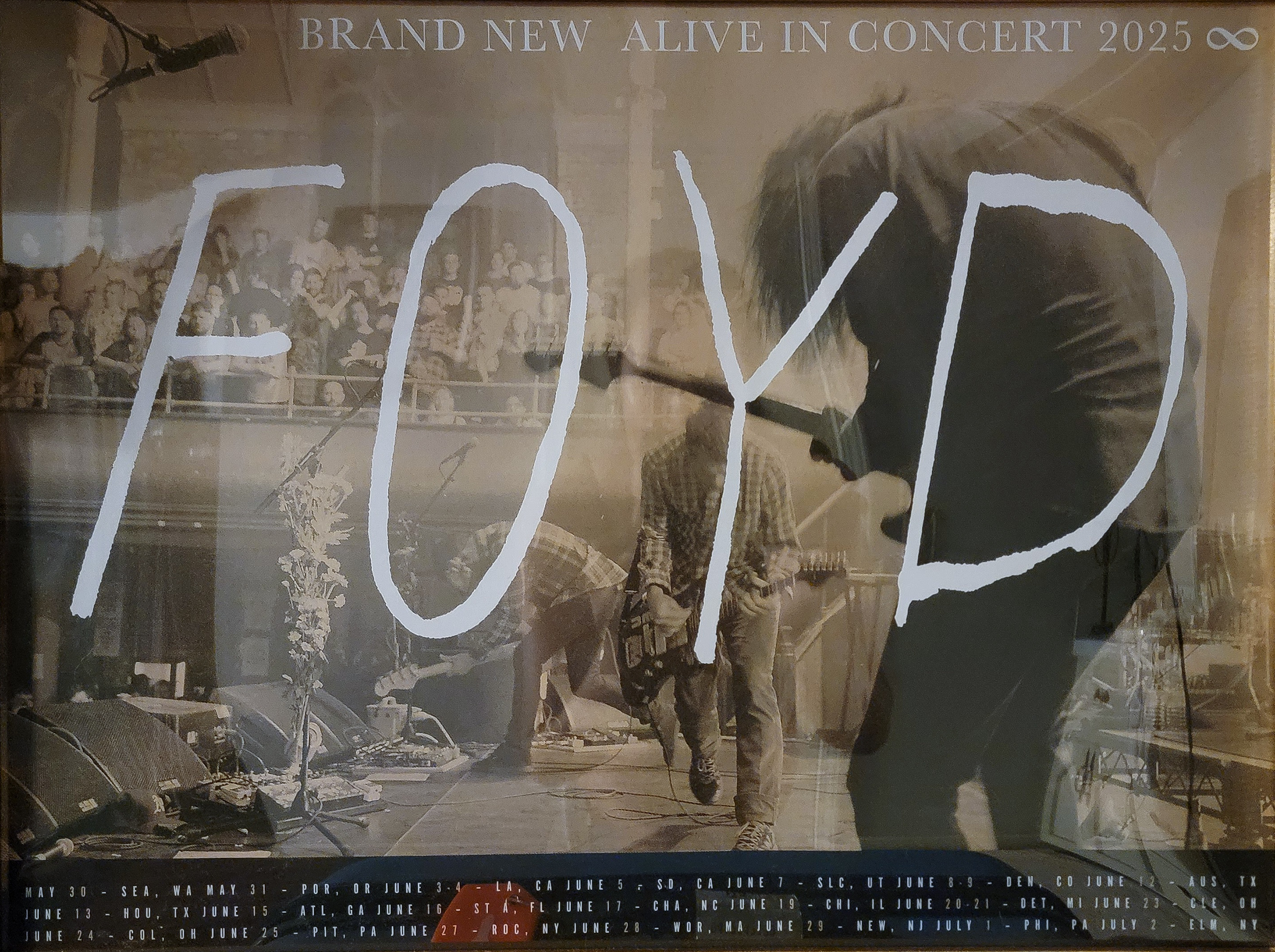 FOYD Alive in Concert 2025 Poster Goldish/Tannish