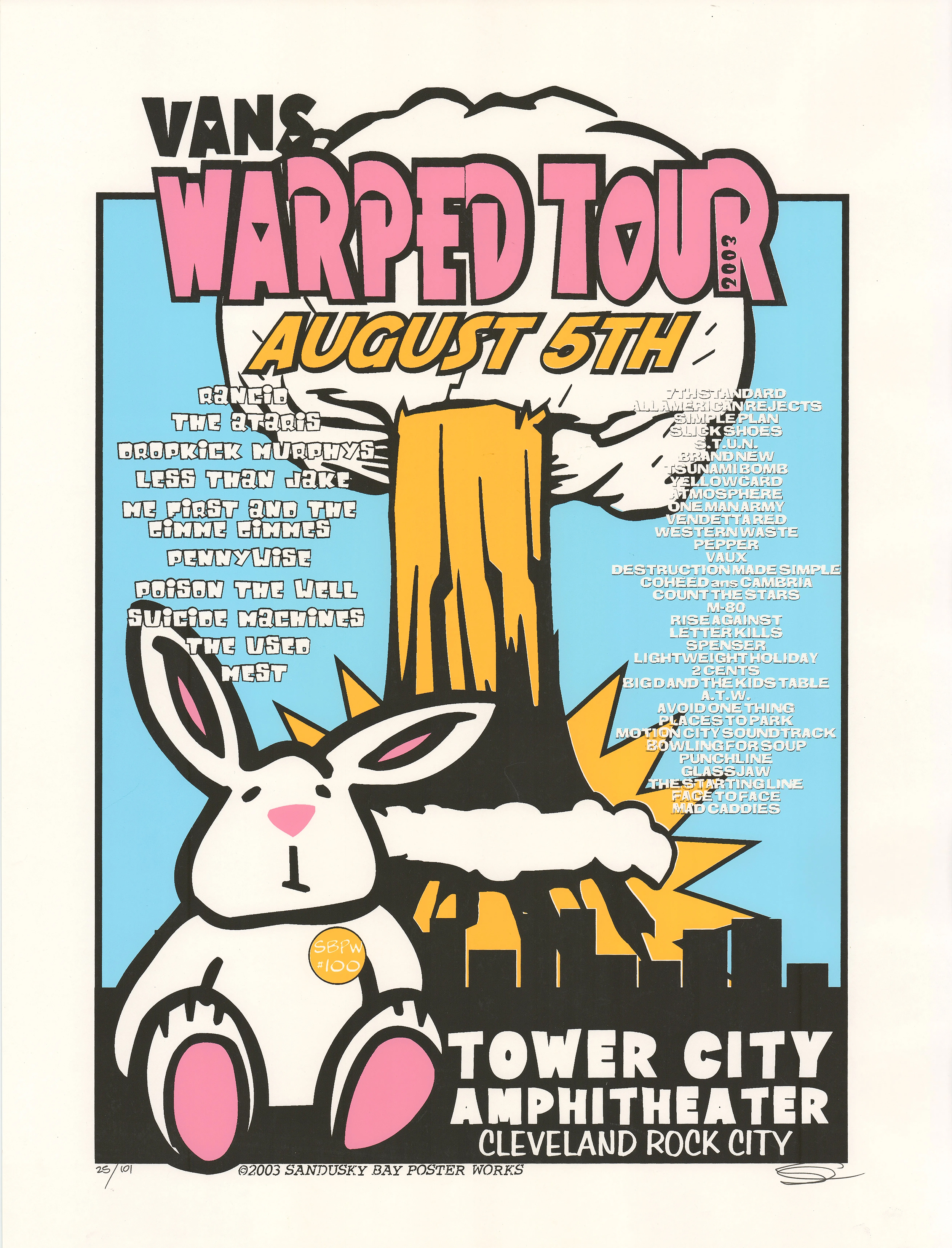 Warped Tour August 5, 2003 Tower City Ampitheater Cleveland, Ohio Brand New, Rancid, Less Tahn Jake