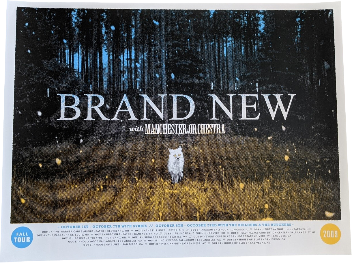 Brand New with Manchester Orchestra Fall 2009 Poster by Aesthetic Apparatus