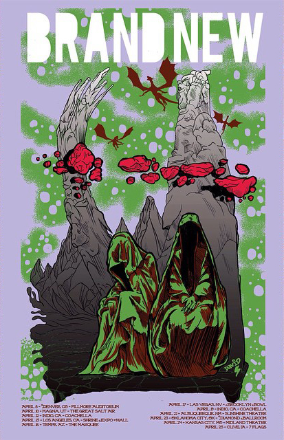 Brand New Spring 2015 Tour by David Paul Seymour. Green/purple variant