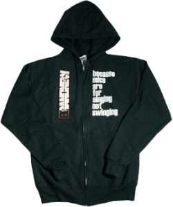 Brand New Mics Zip Hoodie because mics are for singing not swinging