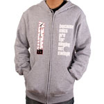 Brand New Mics Zip Hoodie in Grey because mics are for singing not swinging