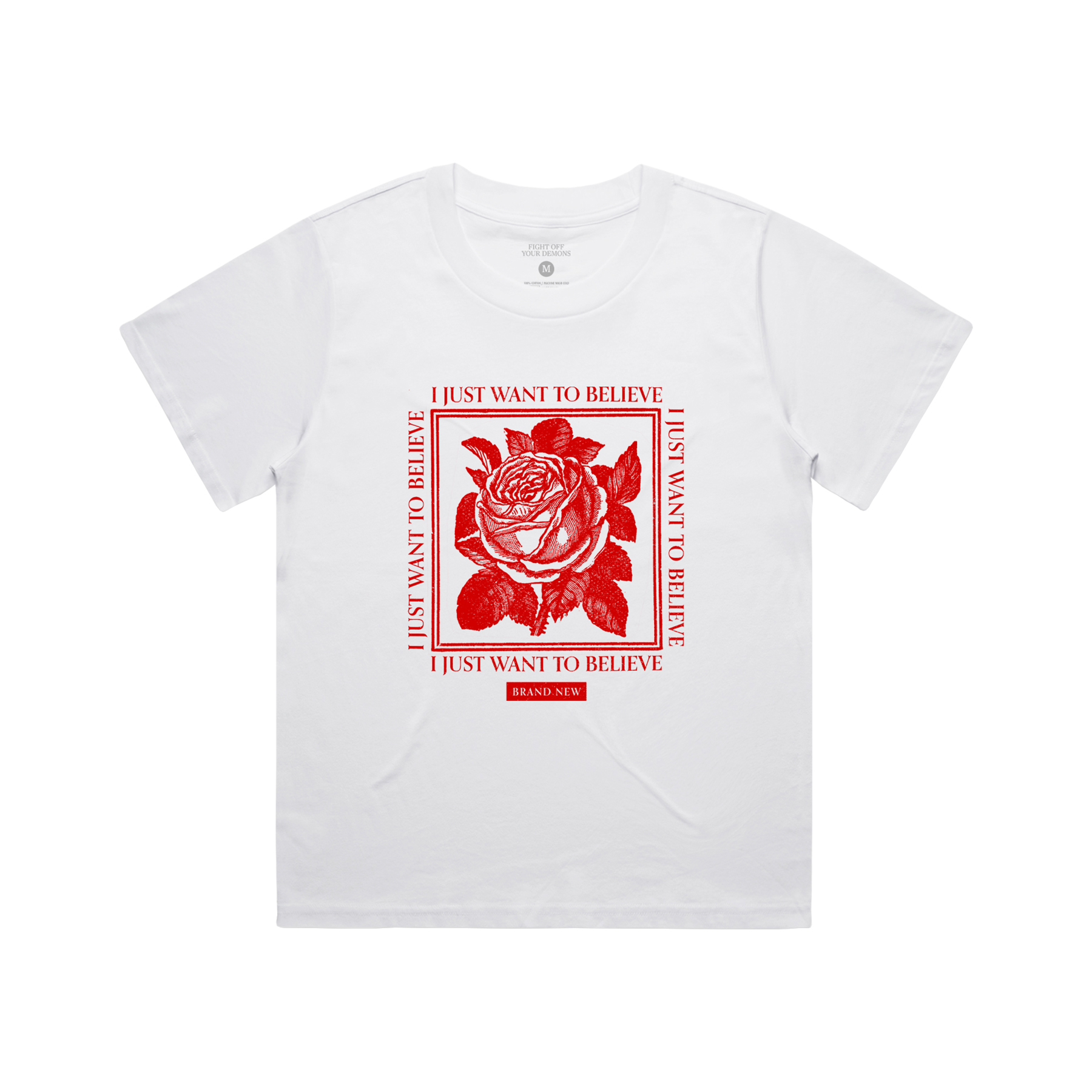 Brand New Believe Rose Ladies Crop Tee