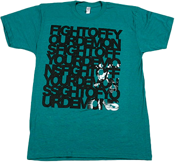 Fight Off Your Demons on American Apparel Tri-Blend Evergreen Slim Fit