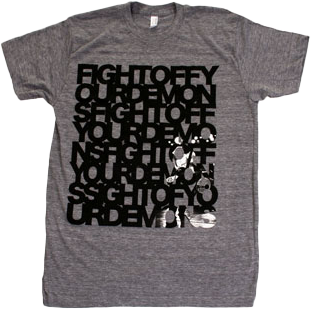 Fight Off Your Demons on American Apparel Tri-Blend Athletic Heather Slim Fit