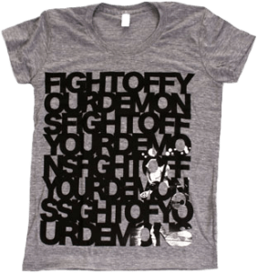 Fight Off Your Demons on American Apparel Tri-Blend Athletic Heather Women's T-Shirt