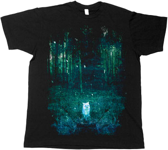 Night Vision on Black Fine Jersey Slim Fit T-Shirt