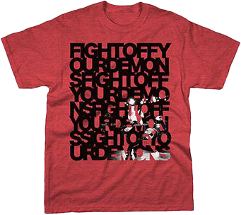 Fight Off Your Demons on Tri-Blend Red T-Shirt