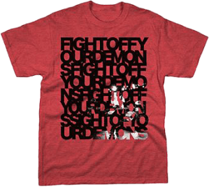 Fight Off Your Demons on Tri-Blend Red T-Shirt