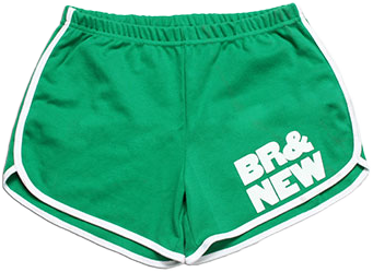 BR New White on Kelly Green Shorts