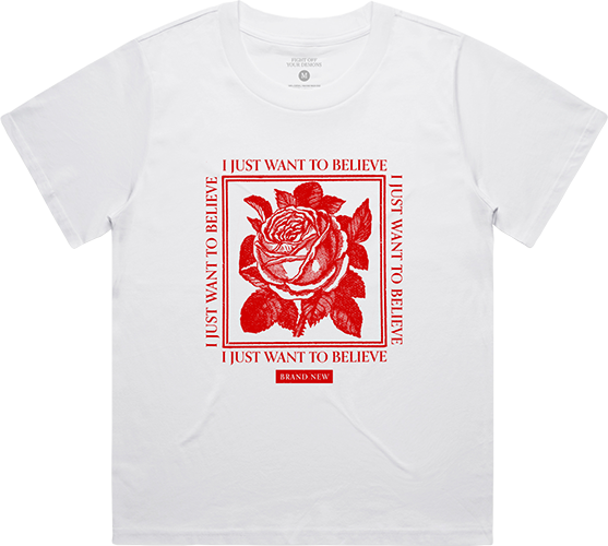 Believe Rose Ladies Crop Tee