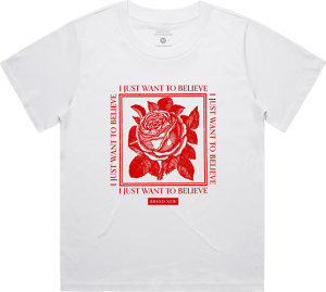 Believe Rose Ladies Crop Tee