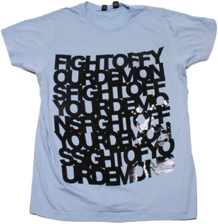 Fight Off Your Demons Fine Jersey Slim Fit T-Shirt