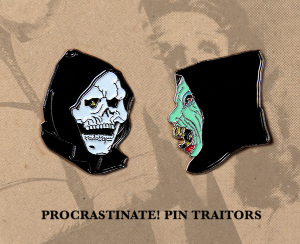 Devil and God Enamel Pins