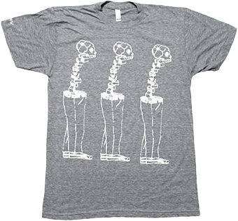 Triple Skeleton on American Apparel Tri Blend Athletic Heather Slim Fit