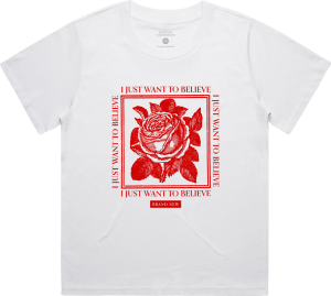Believe Rose Ladies Crop Tee