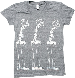Women's Triple Skeleton on American Apparel Tri Blend Athletic Heather Slim Fit T-Shirt